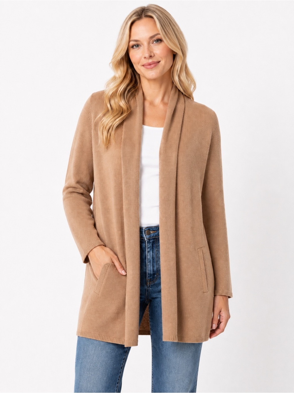 ESCADA Long Sleeve Knit Cardigan Sweater Size 42 / US 12 Large Cashmere Wool